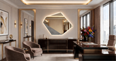Stella – Miroir hexagonal design bicolore