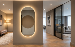 Marte – Grande horloge murale miroir verticale LED