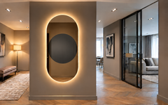 Marte – Grande horloge murale miroir verticale LED