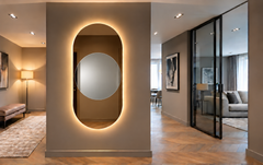 Marte – Grande horloge murale miroir verticale LED
