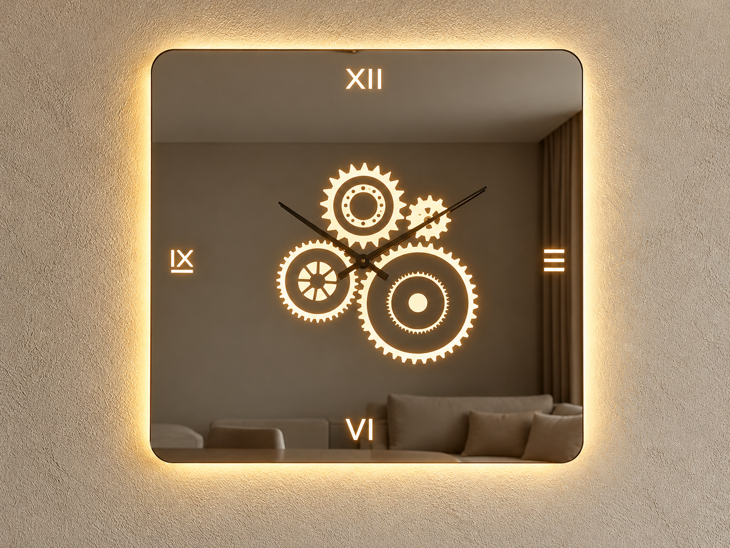 Urano – Horloge murale de luxe à chiffres romains LED