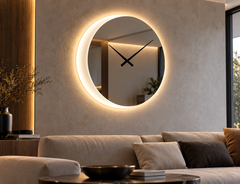 Luna Horloge – Horloge murale ronde miroir rétroéclairée