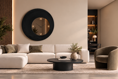 Genesi – Horloge murale circulaire avec revêtement en Alcantara