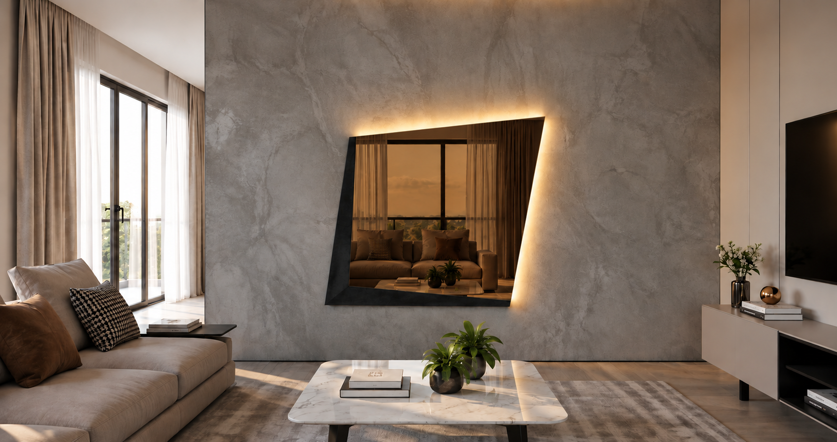 Alba – Miroir mural décoratif avec cadre