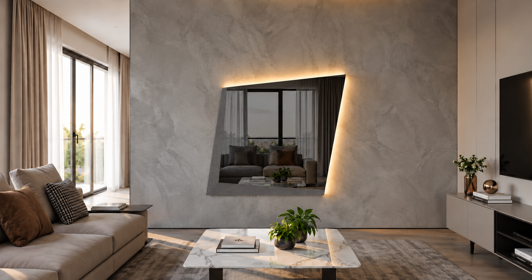 Alba – Miroir mural décoratif avec cadre