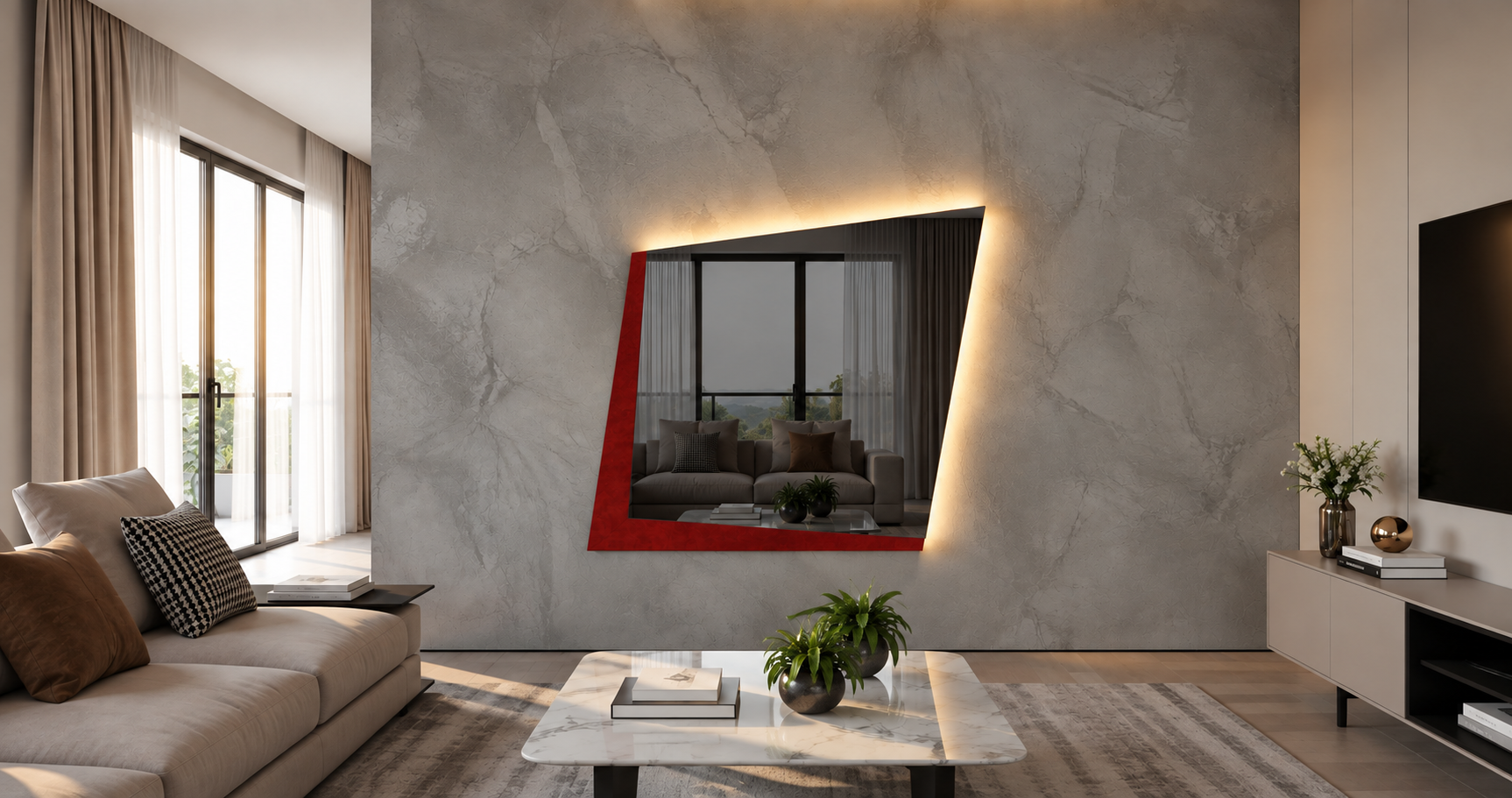 Alba – Miroir mural décoratif avec cadre