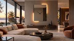 Giove Horloge – Horloge murale miroir rectangulaire LED