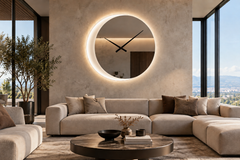 Luna Horloge – Horloge murale ronde miroir rétroéclairée
