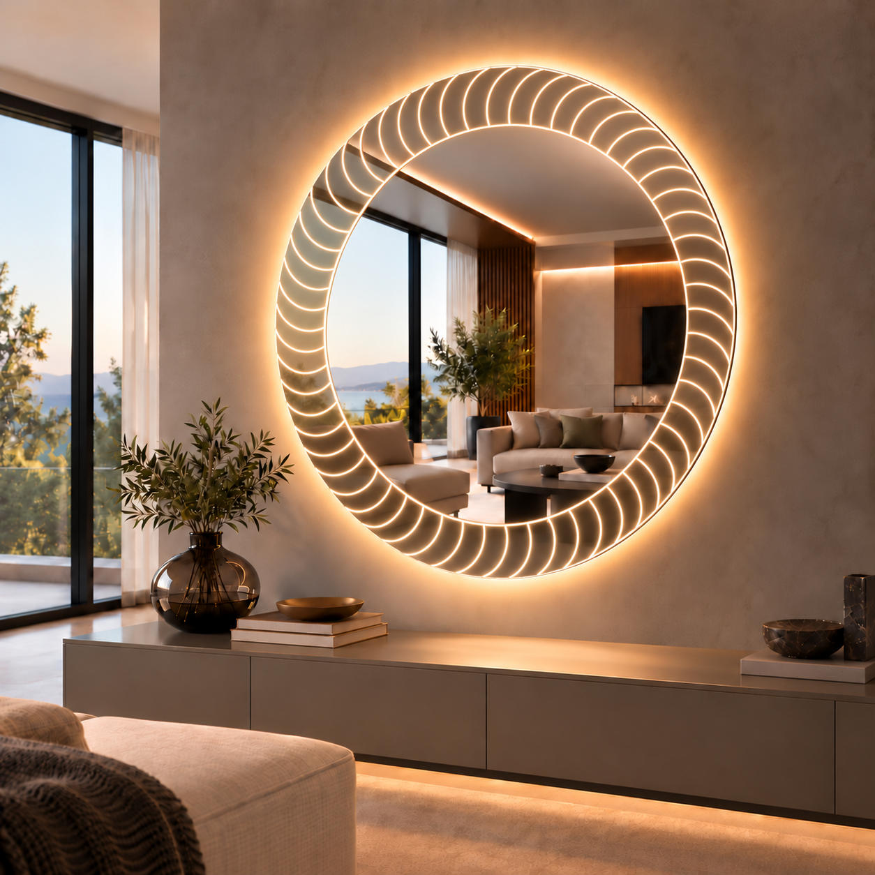 Sole – Miroir soleil rond rétroéclairé LED