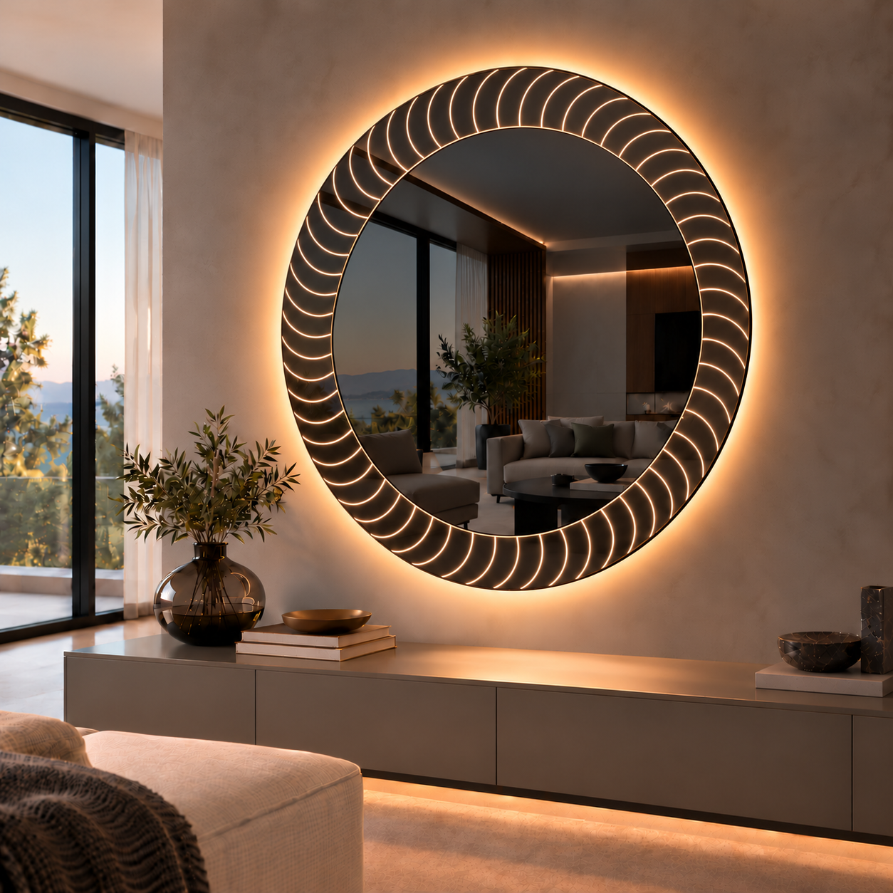 Sole – Miroir soleil rond rétroéclairé LED
