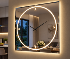 Andromeda – Horloge murale miroir design LED