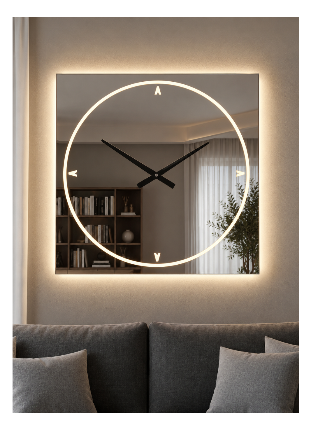 Andromeda – Horloge murale miroir design LED