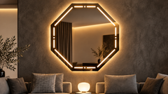 Aurora – Miroir octogonal rétroéclairé LED