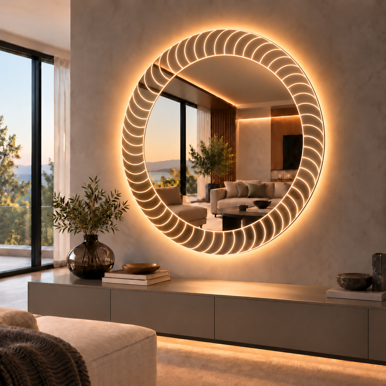 Sole – Miroir soleil rond rétroéclairé LED