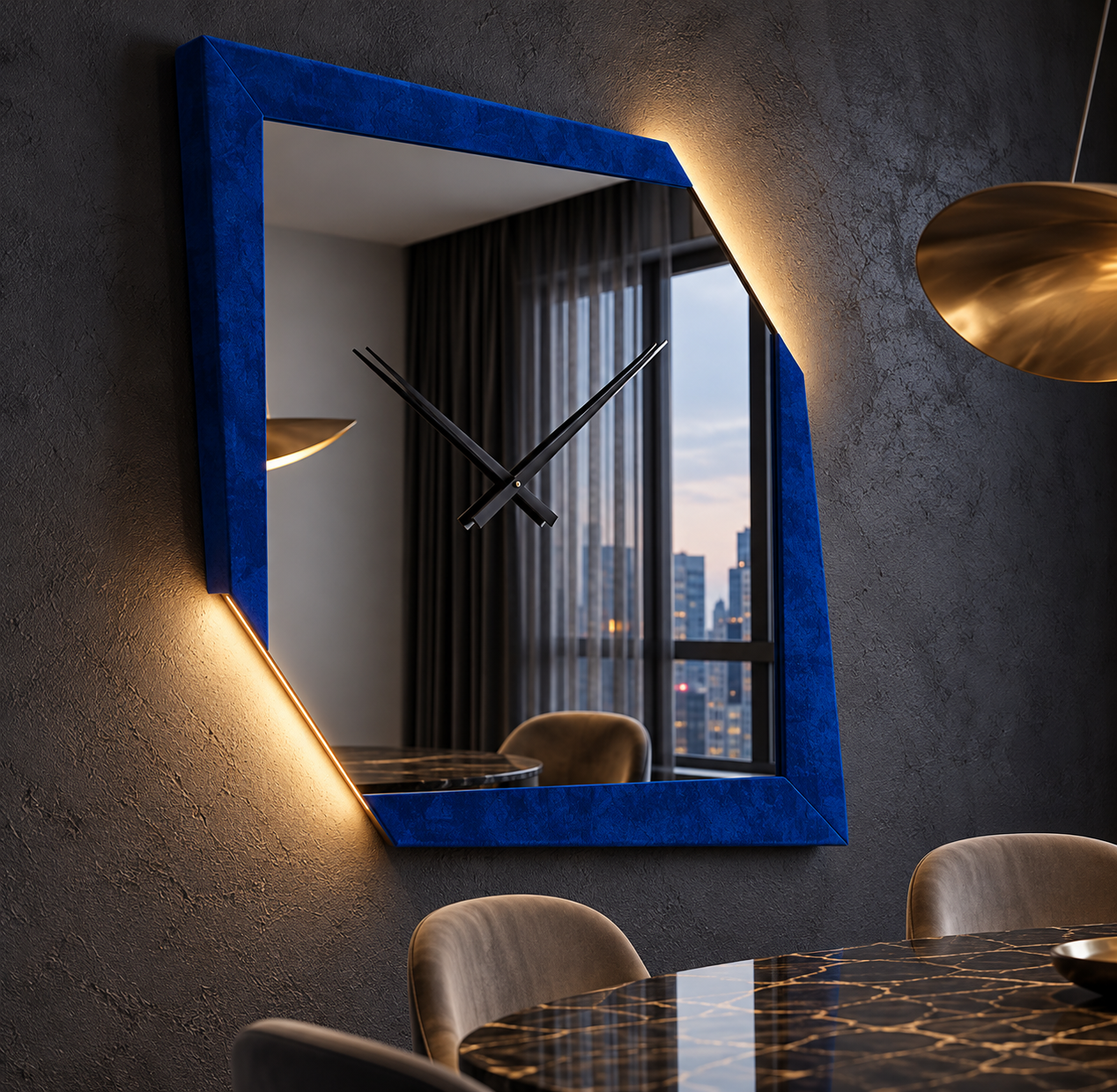 Cometa Horloge – Horloge murale miroir asymétrique