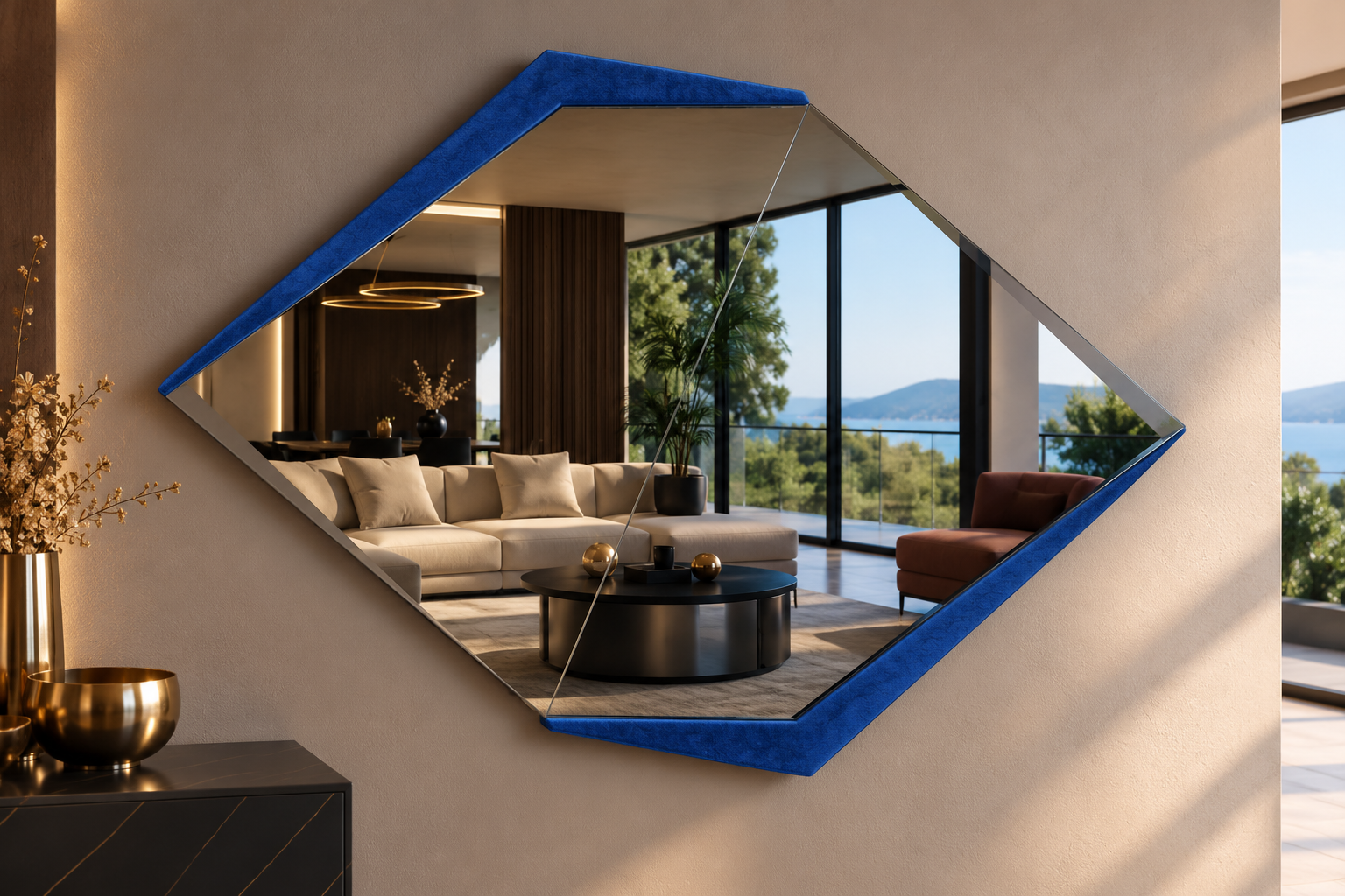 Ufo – Miroir hexagonal rétroéclairé LED