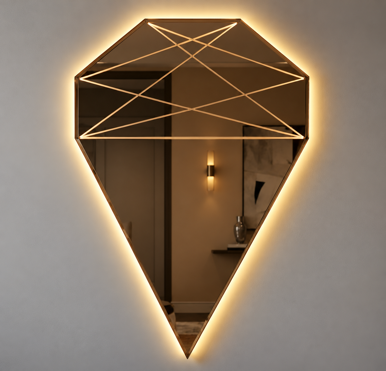 Diamante – Miroir mural design taille diamant