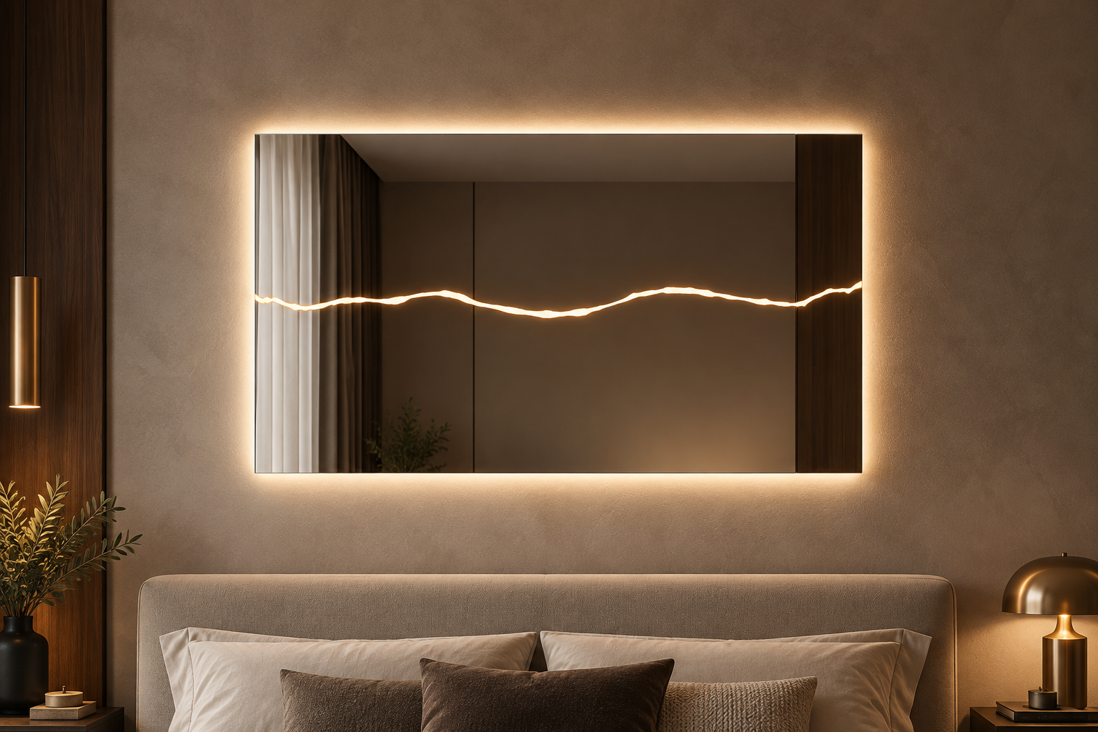 Fulmine – Miroir rectangulaire design avec éclair LED