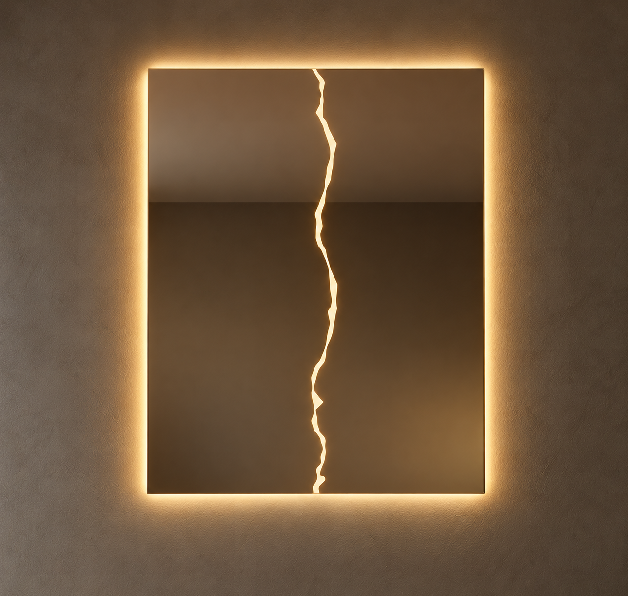 Fulmine – Miroir rectangulaire design avec éclair LED