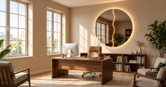Fulmine Rotondo – Miroir rond design avec éclair LED