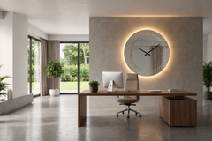 Sole Horloge – Horloge murale miroir soleil LED