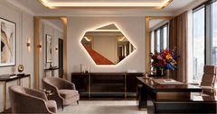 Stella – Miroir hexagonal design bicolore