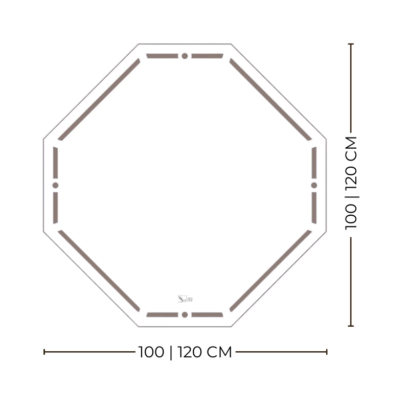 Aurora – Miroir octogonal rétroéclairé LED