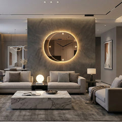 Eclissi – Horloge murale miroir ronde rétroéclairée