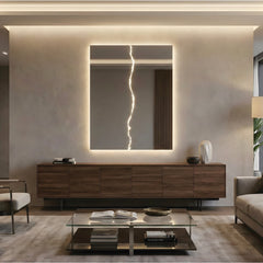 Fulmine – Miroir rectangulaire design avec éclair LED