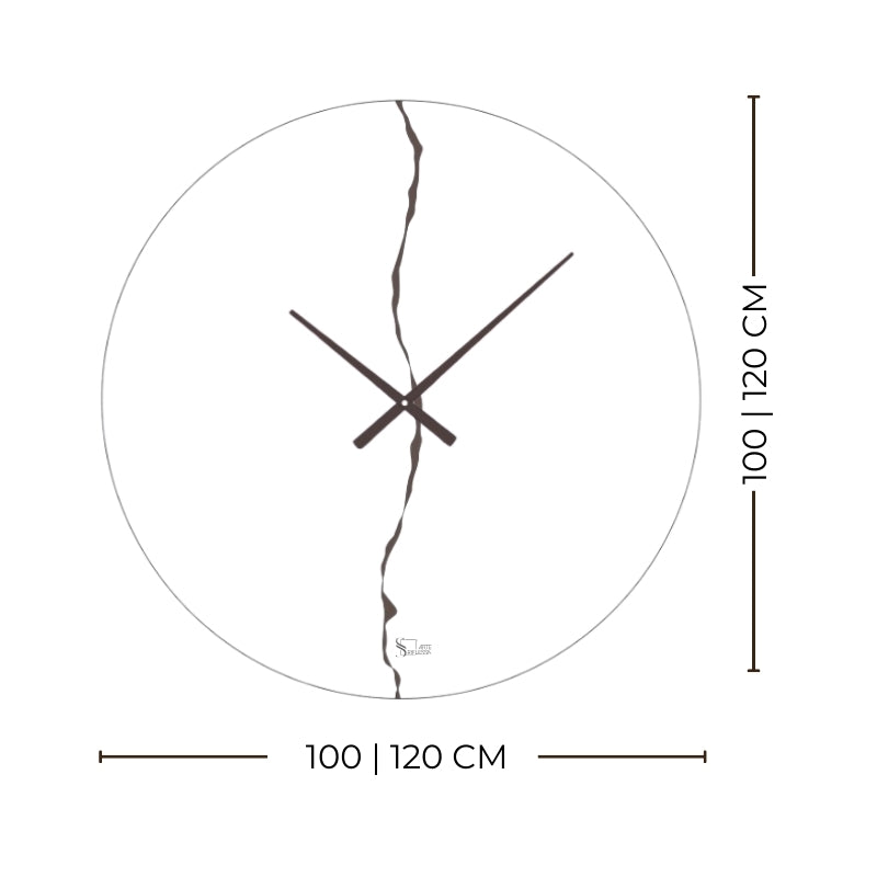 Fulmine Rond Horloge – Horloge murale ronde miroir éclair LED