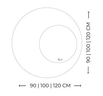 Genesi – Miroir mural circulaire avec revêtement en Alcantara