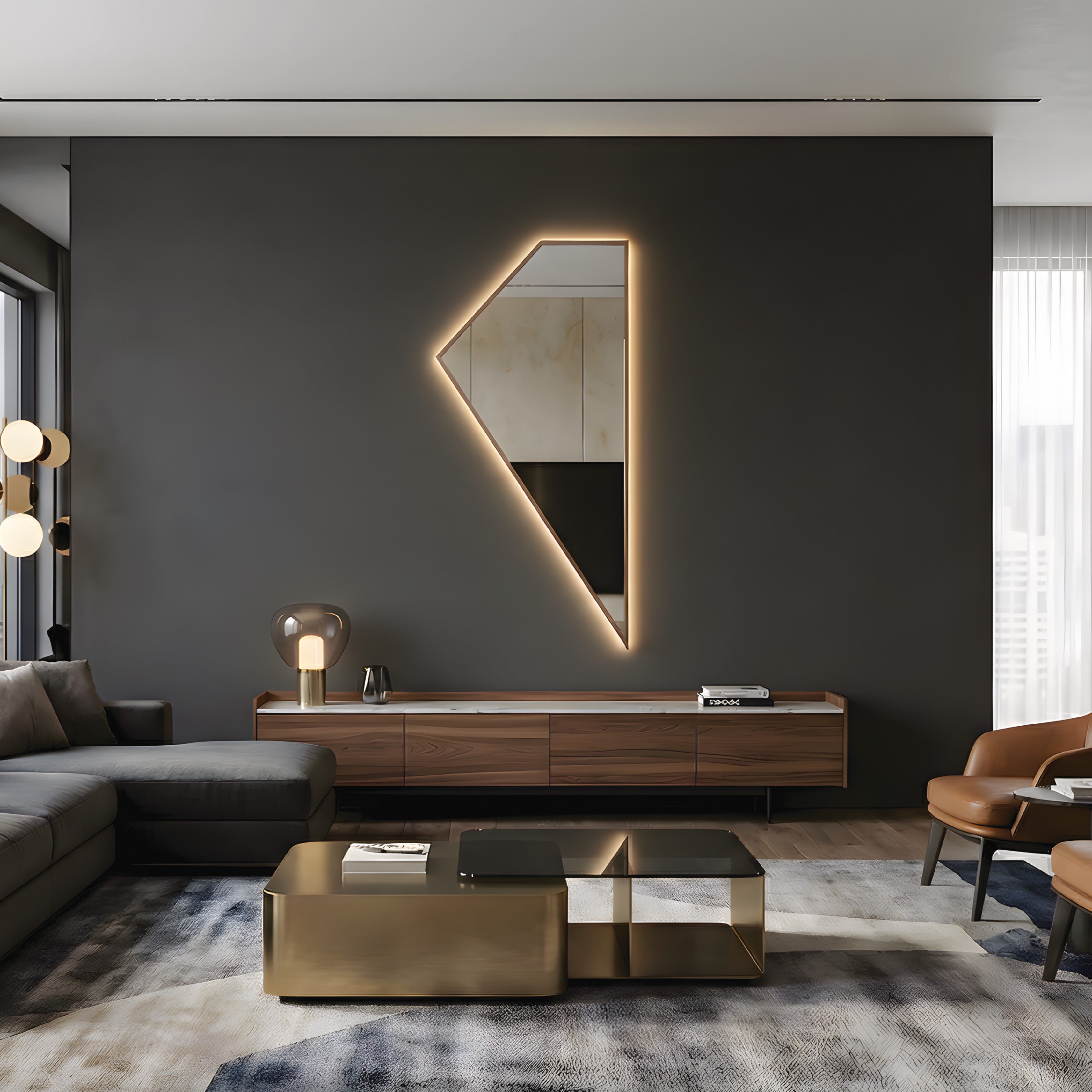 Luce – Miroir géométrique rétroéclairé LED