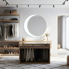Luna – Miroir rond rétroéclairé demi-lune