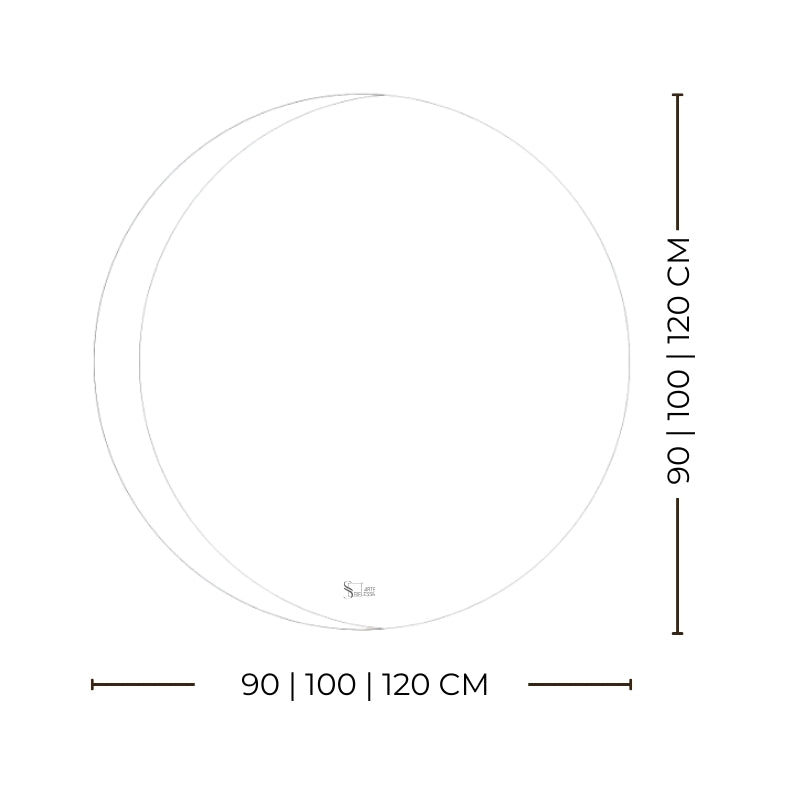 Luna – Miroir rond rétroéclairé demi-lune