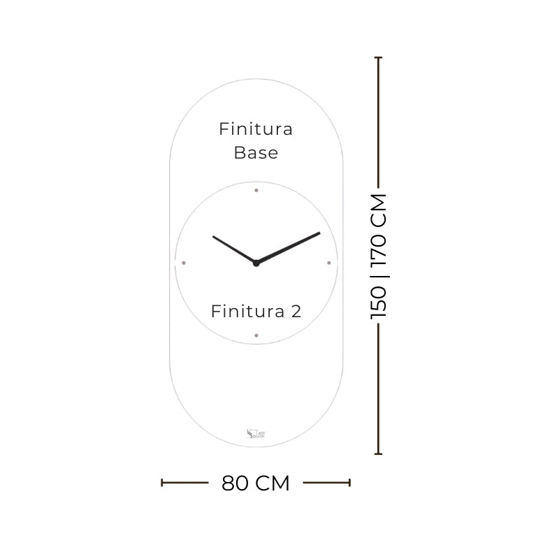 Marte – Grande horloge murale miroir verticale LED