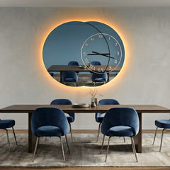 Nettuno – Horloge murale miroir ronde à cercles superposés