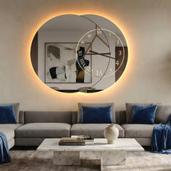 Nettuno – Horloge murale miroir ronde à cercles superposés