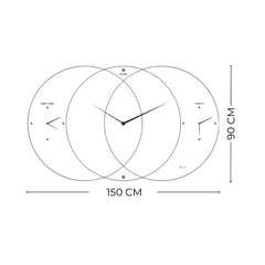 Universo – Horloge murale miroir design à cercles superposés