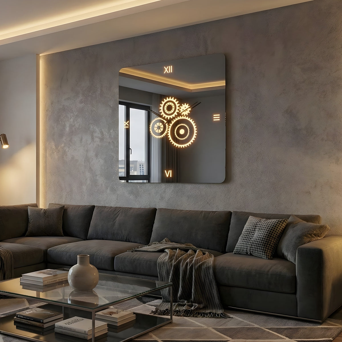 Urano – Horloge murale de luxe à chiffres romains LED
