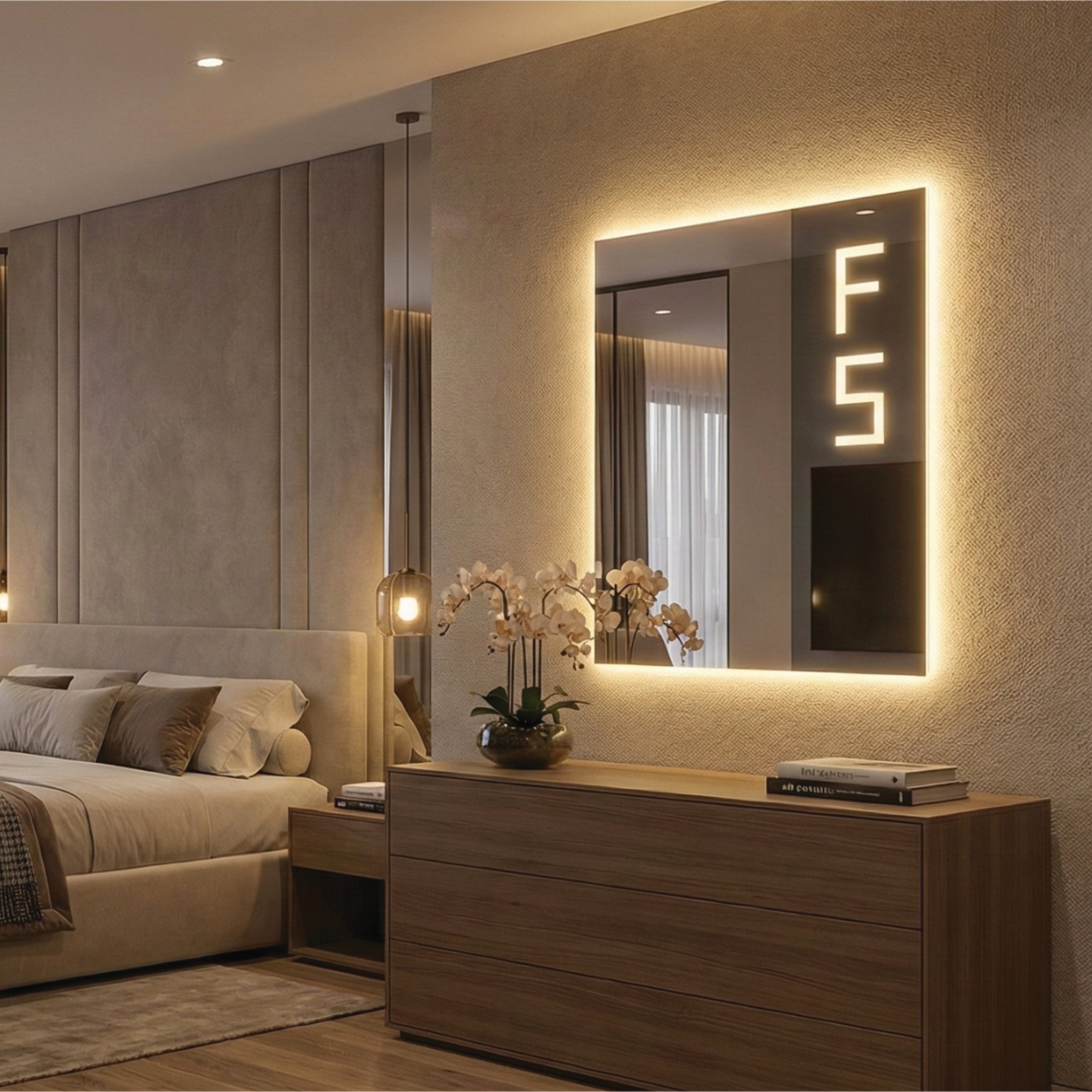 Venere – Miroir mural rétroéclairé LED de luxe